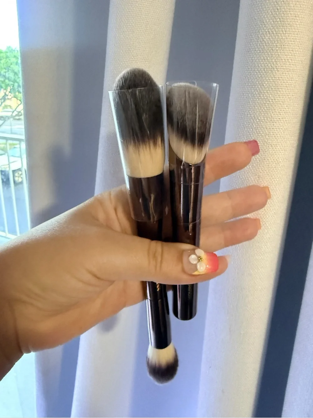 Hourglass Dual-Ended Foundation & Blending Brush Set - Brown